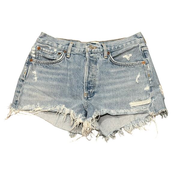 Agolde Light Wash Distressed Parker Denim Shorts - size 26 - Picture 1 of 5